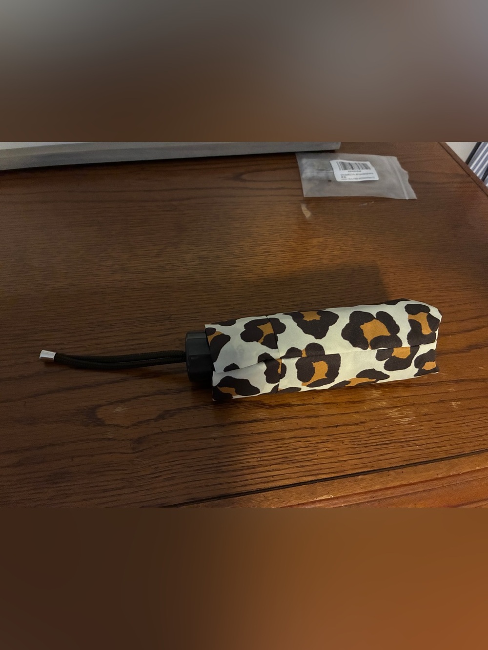 Coach Leopard Print Compact Umbrella - White, Brown, Black